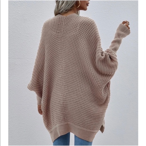 Cozy Rust Brown Dolman Sleeve Open Front Cardigan Sweater - Picture 7 of 15